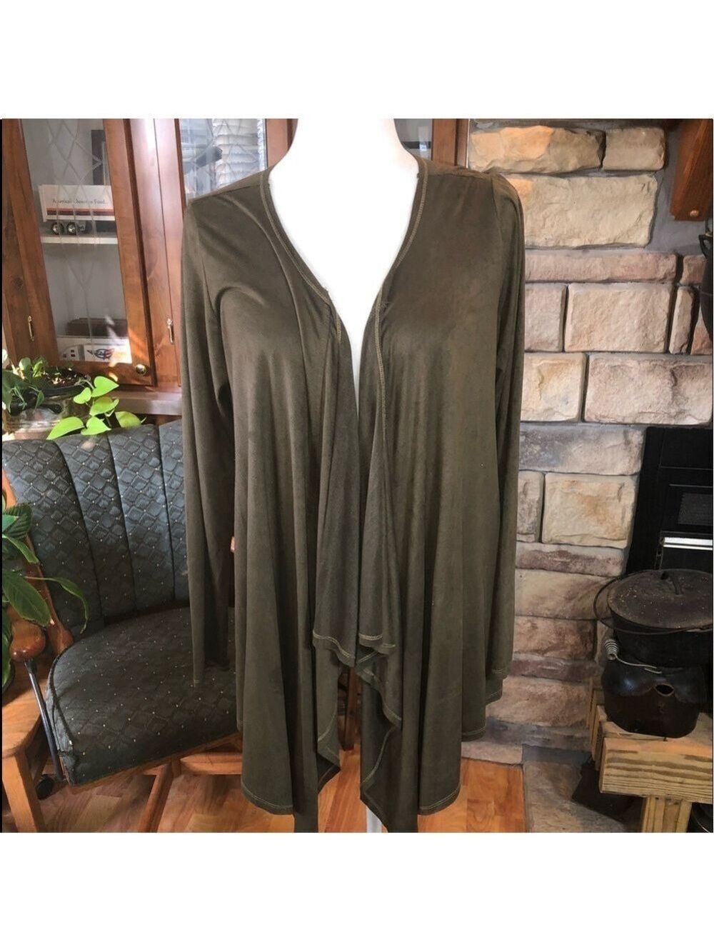 Live and let live army green cascading shrug